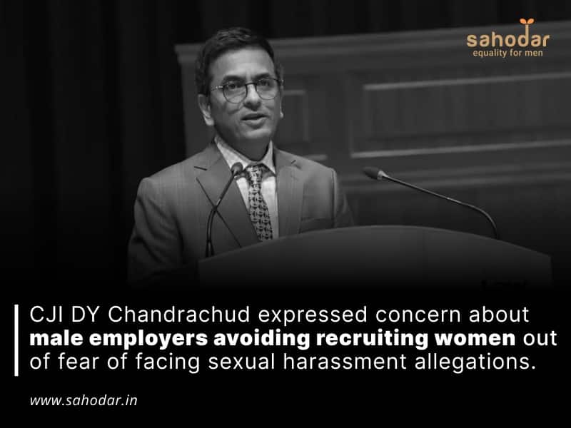 CJI DY Chandrachud expressed concern about male employers avoiding recruiting women out of fear of facing sexual harassment allegations