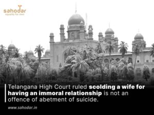 scolding a wife for having an immoral relationship is not an offence