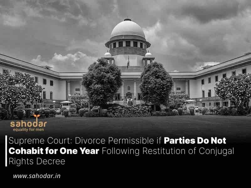 Divorce Permissible if Parties Do Not Cohabit for One Year Following Restitution of Conjugal Rights Decree